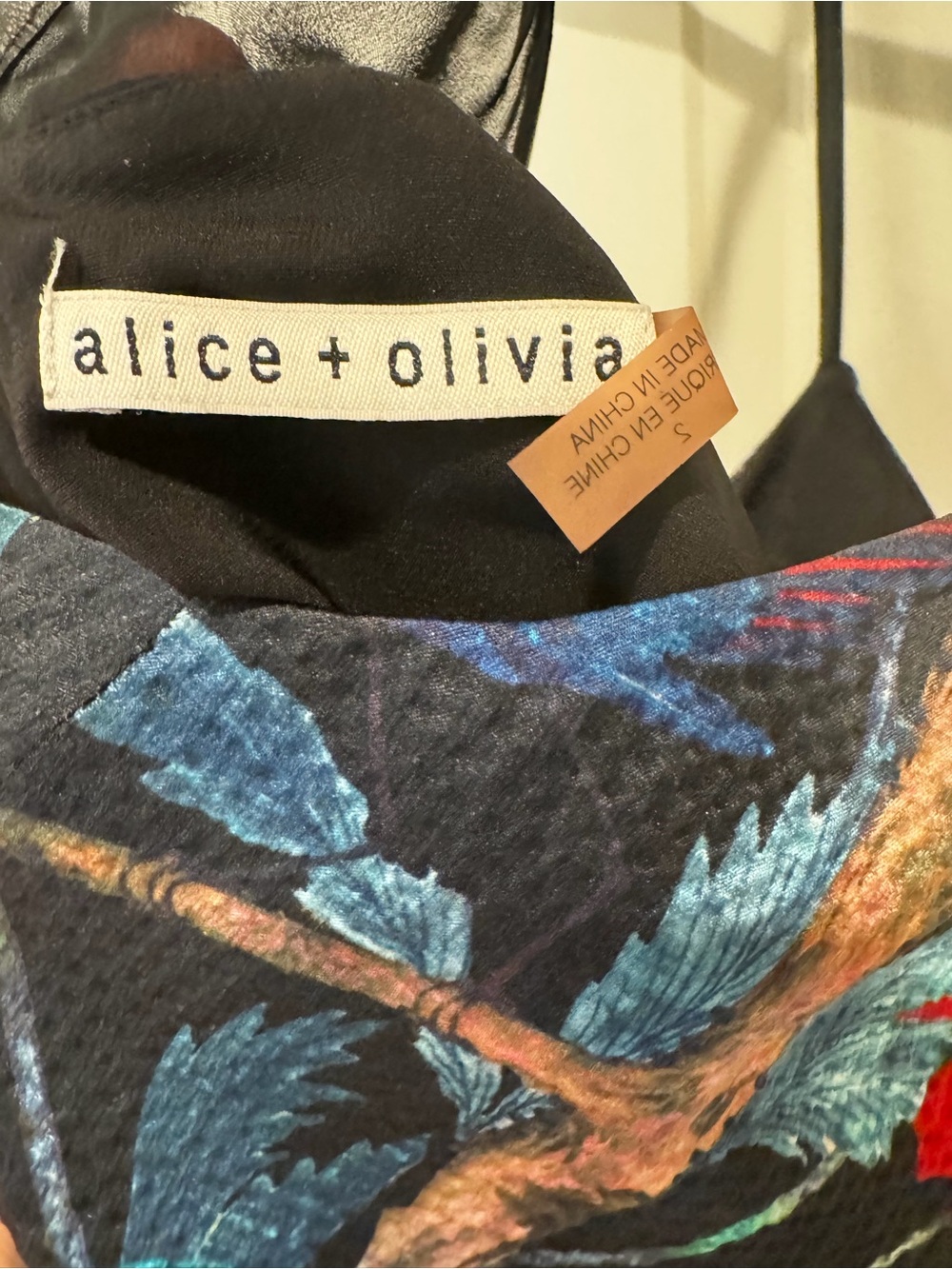 Alice & Olivia 2 Piece Floral Wide-Leg Outfit - Black with Red & Yellow Flowers - Picture 5 of 9